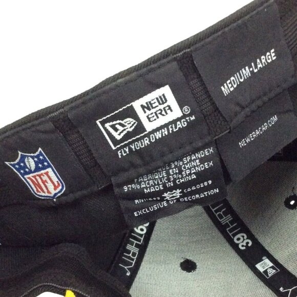 Pittsburgh Steelers New Era 39Thirty Fitted Hat Cap Size M/L Black & Yellow - Picture 8 of 9